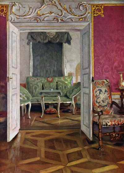 Boudoir in Castle Weikersheim, Wurttemberg, Decoration of the Rococo Period by Wilhelm Beckmann